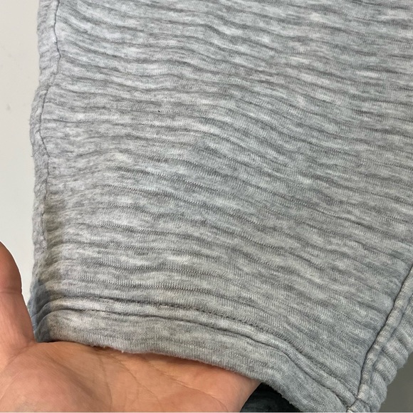 Athleta Womens Ribbed Textured Cropped Pull-On SweatPant Size L Gray High Rise - Picture 7 of 11